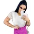 Blusinha Feminina Brilho Na Manga Curta Moda Evangélica