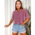 Blusinha Feminina Camisa Social Cropped Botões Manga Curta