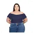 Blusinha Feminina Ciganinha Malha Babado Plus Size 46 Ao 54
