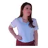 Blusinha Feminina Manga Curta Botão Encapado Social Linda