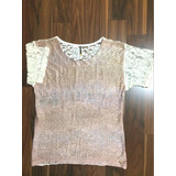 Blusinha Feminina Maria Filó Marrom Renda Original Promoção