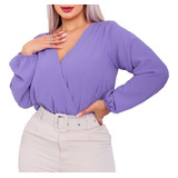 Blusinha Feminina Pregas Manga