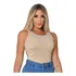 Blusinha Feminina Regata Básica Alça Larga Malha Ribana Top 
