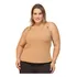 Blusinha Feminina Regata Plus Size Alça Larga Com Botão