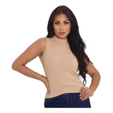 Blusinha Gola Alta Canelada