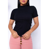 Blusinha Gola Alta Manga