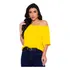 Blusinha Manga Curta Ombro A Ombro Blusa Soltinha Gola Canoa