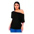 Blusinha Manga Curta Ombro A Ombro Blusa Soltinha Gola Canoa