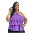 Blusinha Plus Size Batinha Babado Frente Única Leve Verão