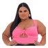 Blusinha Plus Size Neon Feminina C/laço E Bojo Top Cropped 