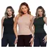 Blusinha Regata Feminina Básica De Ribana Kit Com 3 Peças
