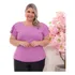 Blusinha Suede Feminino Moda Plus Size Manga Babadinho Cores