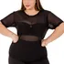 Blusinha Tule Manga Curta Transparente Plus Size Princesa