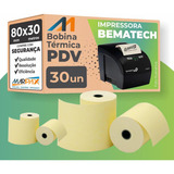 Bobina Térmica 80mmx30m Bematech Para Pdv Marpax 30un