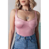 Body Acetinado Feminino Meia