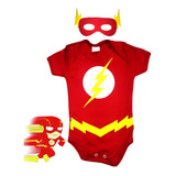 Body Bebê Mesversário Temático The Flash + Máscara