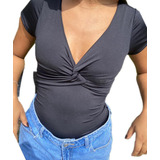 Body Blusa Decote Cruzado