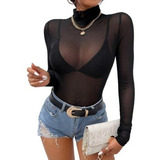 Body Blusa Feminina Manga