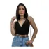 Body Blusa Social Decotada Frente Transpassada Regata