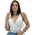 Body Blusa Social Decotada Frente Transpassada Regata