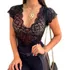 Body Bore Blusa Feminina Renda Guipir Manga Curta Blogueiras