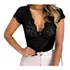 Body Bore Blusa Feminina Renda Guipir Manga Curta Blogueiras