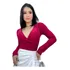 Body Bori Blusa Blusinha Feminina Frente Trancada Manga Long