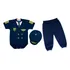 Body + Calça + Boina Piloto De Avião Mesversário Infantil