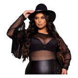 Body Camisa Blusa Tule