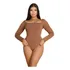 Body Collant Segunda Pele Manga Longa Decote Quadrado Básico