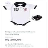 Body E Chuteira Corinthians (2 A 4 Meses, Branco)