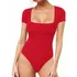 Body Feminino Adulto Decote Quadrado Manga Curta