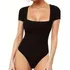 Body Feminino Adulto Decote Quadrado Manga Curta