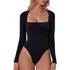 Body Feminino Adulto Decote Quadrado Manga Longa