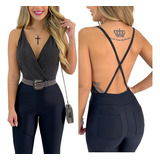 Body Feminino Blusa Decotado