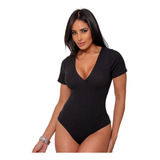 Body Feminino Canelado Decote