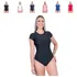 Body Feminino Cavado Manga Curta  Blusa Collant Com Bojo 