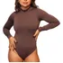 Body Feminino Collant Tecido Suplex Manga Longa Gola Alta