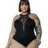 Body Feminino Plus Size Blusa Regata Renda Com Tule Perolas
