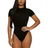 Body Manga Curta Blusinha Feminina Verão Gola Caréca C/fecho