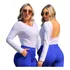 Body Manga Longa Aberto Nas Costas Basico Feminino Premium