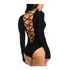 Body Moda Feminina Manga Longa C/ Detalhe Transado Nas Costas Collant Maiô
