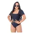 Body Princesa Manga Curta Bufante Decote Blusa Feminino 