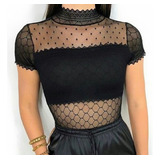 Body Rendado Feminino Tule