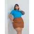 Body Ribana Feminino Plus Size Bori Blusa Manga Curta Verão
