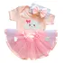 Body Temático + Saia Tutu Mesversário Bebê Fantasia Menina