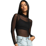 Body Tule Preto De