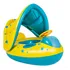 Boia Bote Bebê Infantil Inflável Piscina Com Cobertura De Proteção Cor Azul/amarelo