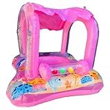 Boia Bote Infantil Bebê Com Cobertura Baby Fralda Piscina Praia Crianças Natação Inflável Premium (rosa)