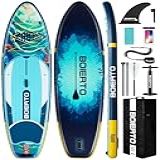 BOIERTO Prancha De Stand Up Paddle Inflável 10 8 34 Pranchas De Stand Up Paddle Extra Largas Para Adultos Sup Com Acessórios Premium E Mochila De Náilon Remo Ajustável Bomba Manual 